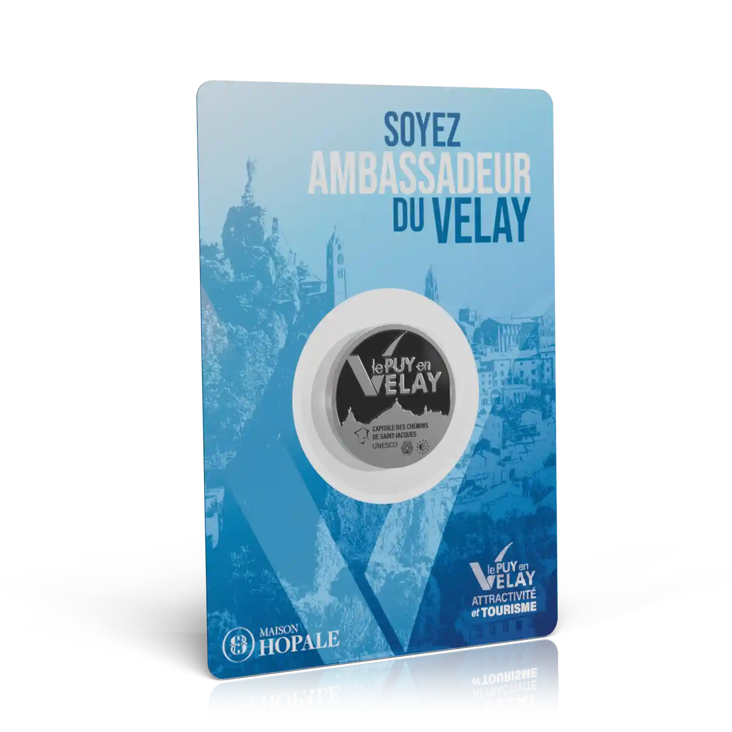 packaging bleu pin's le puy en velay