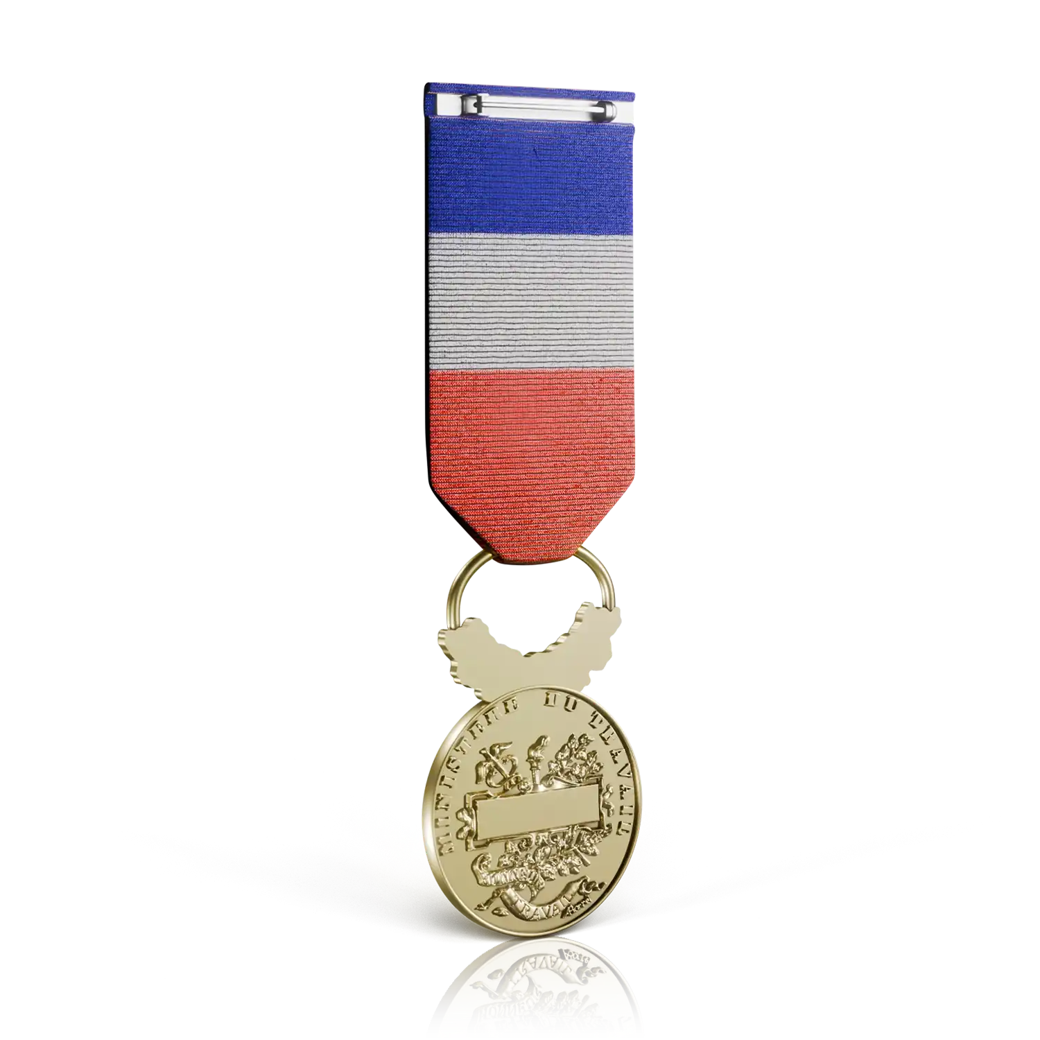 médaille travail grand or verso