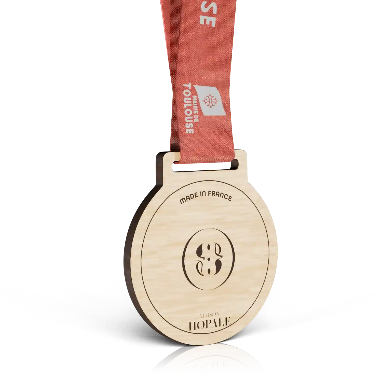 médaille en bois pour la mairie de toulouse verso