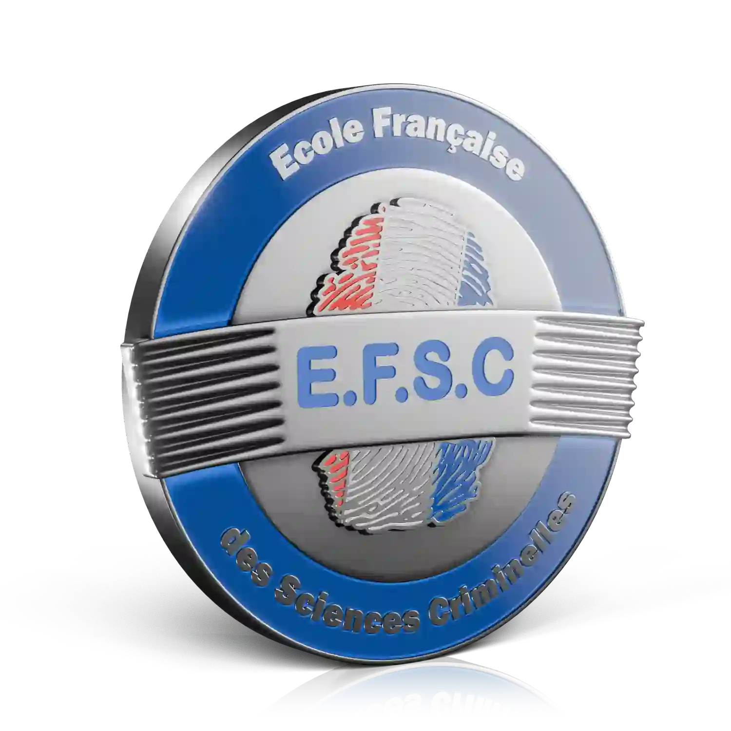 pin's argenté émaillé école française des sciences criminelles
