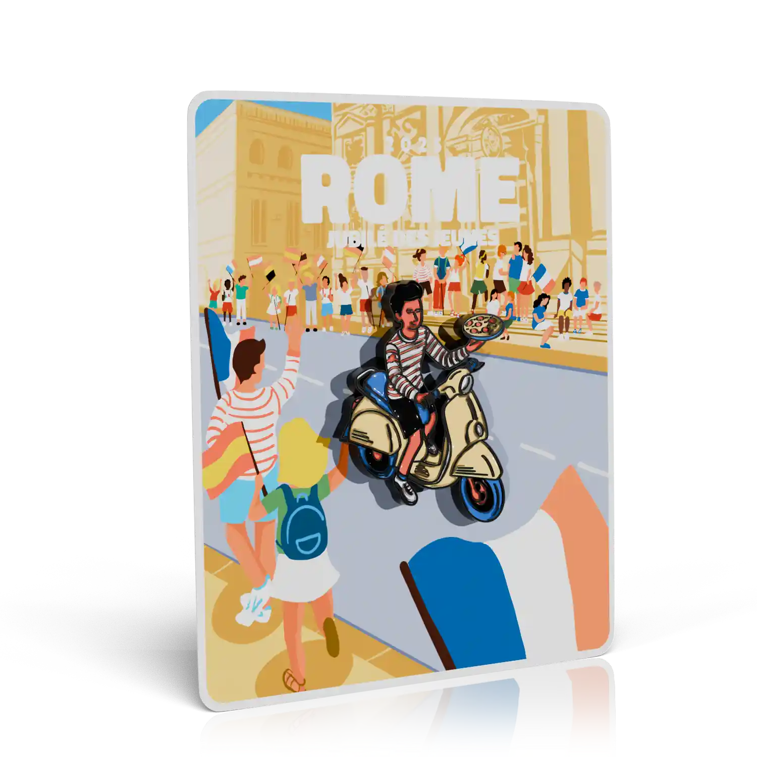 packaging pins jubilé des jeunes 2025 pélerinage vers l'italie recto