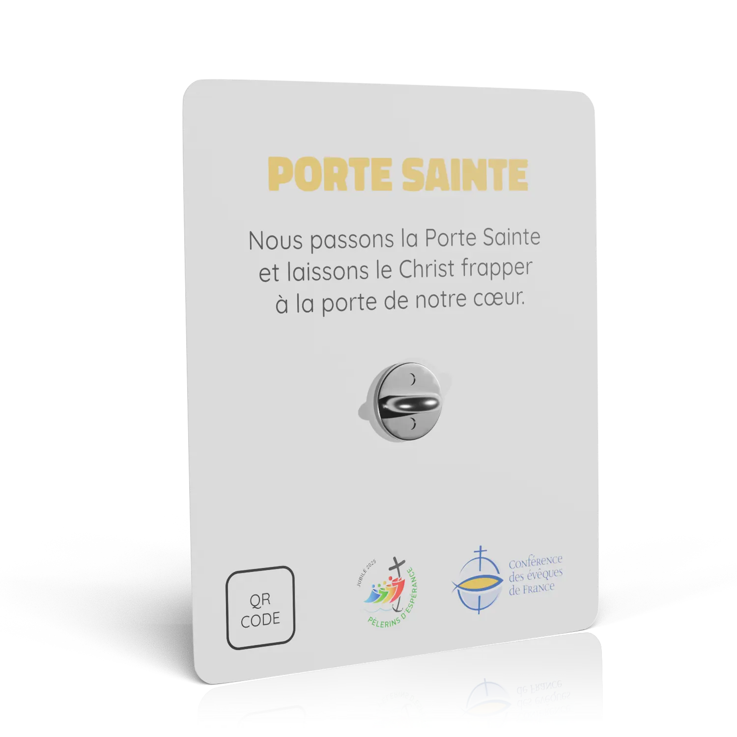 packaging pins jubilé des jeunes 2025 porte sainte verso