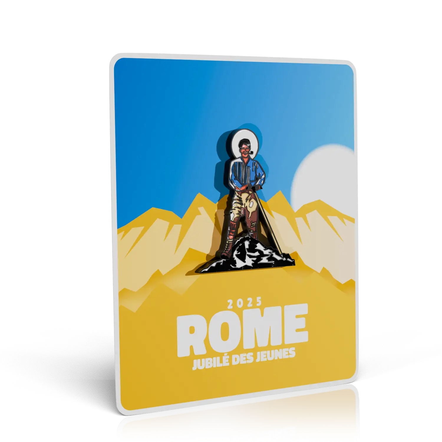 packaging pins jubilé des jeunes 2025 saint pier giorgio recto