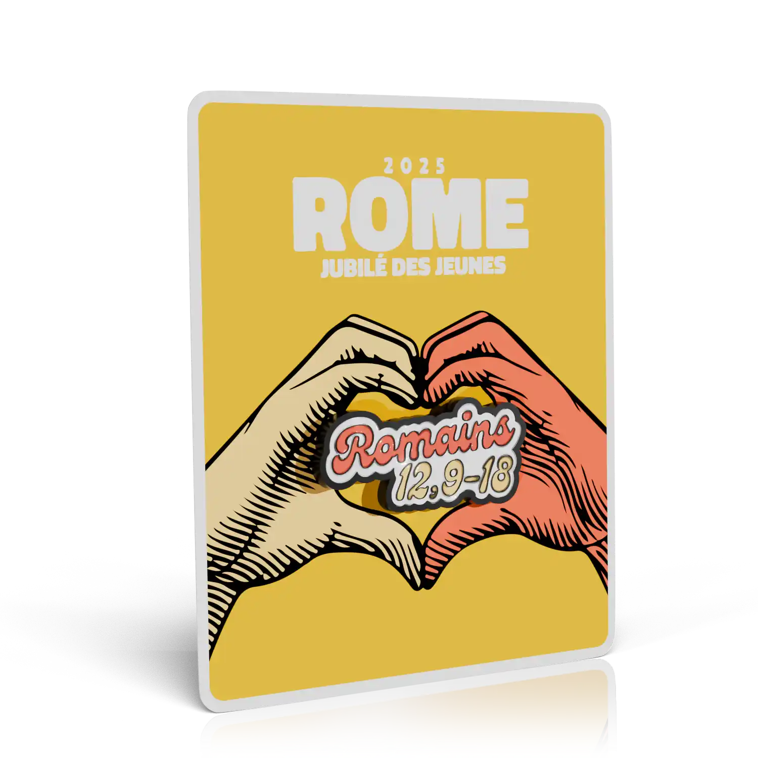 packaging pins jubilé des jeunes 2025 solidarité recto