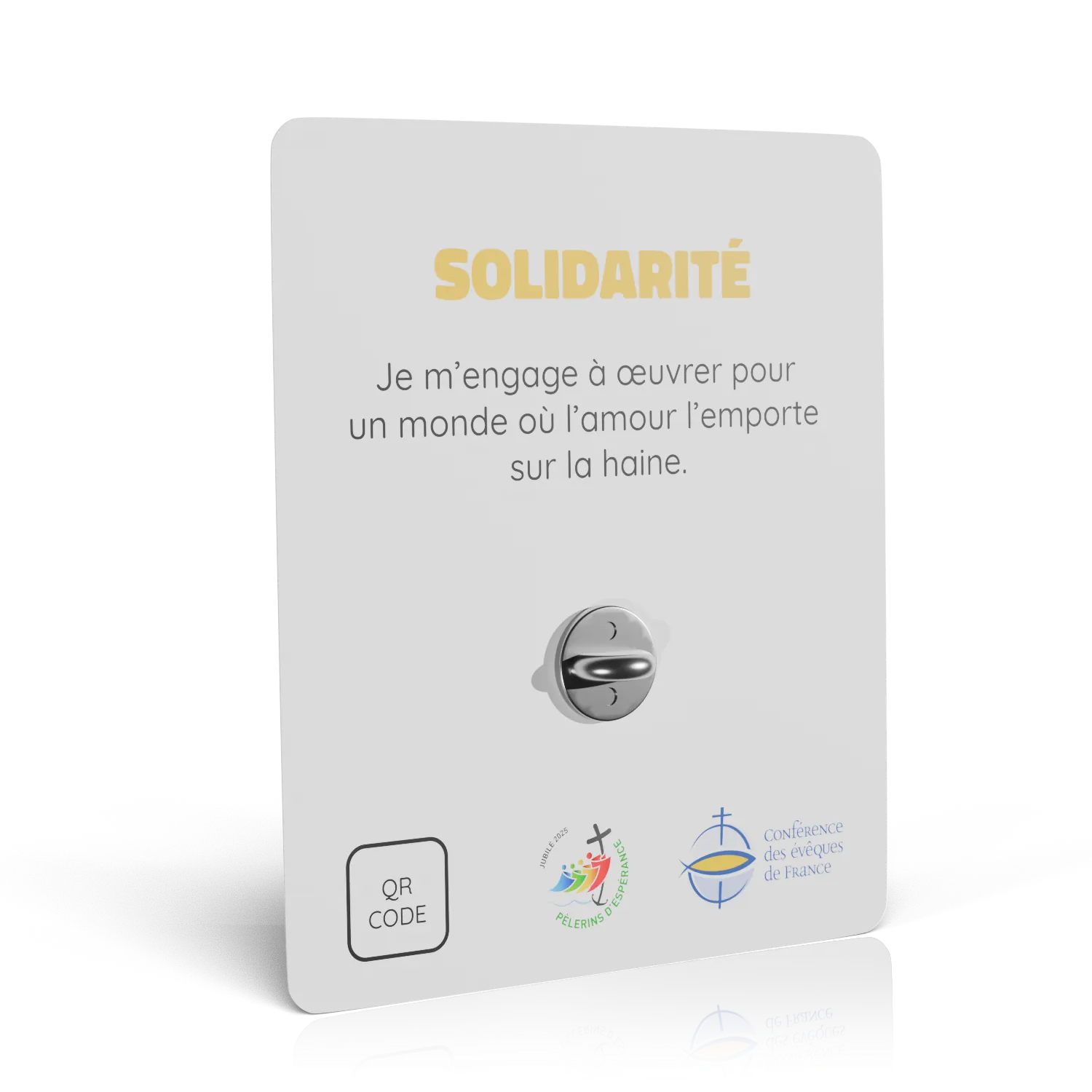 packaging pins jubilé des jeunes 2025 solidarité verso