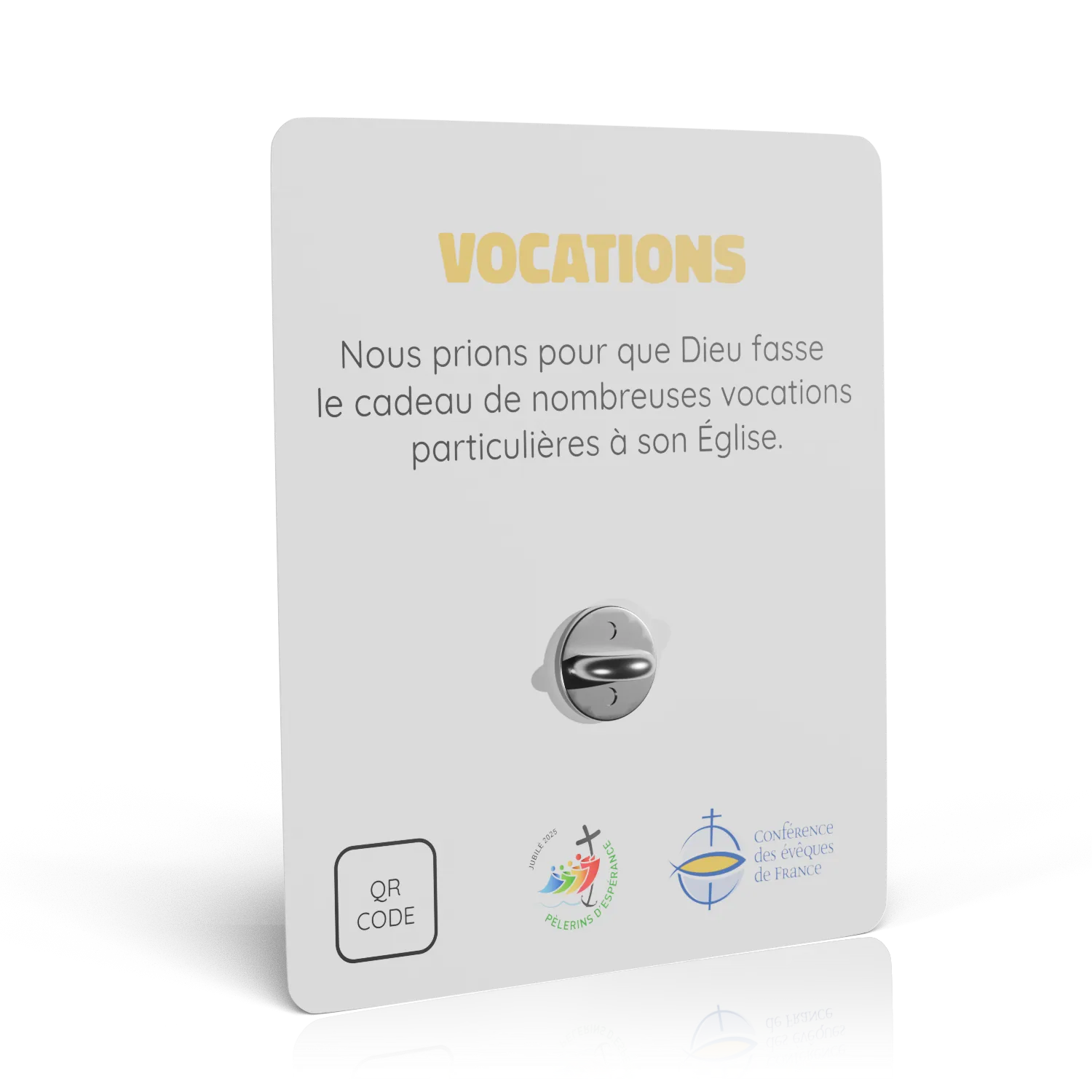 packaging pins jubilé des jeunes 2025 vocations verso