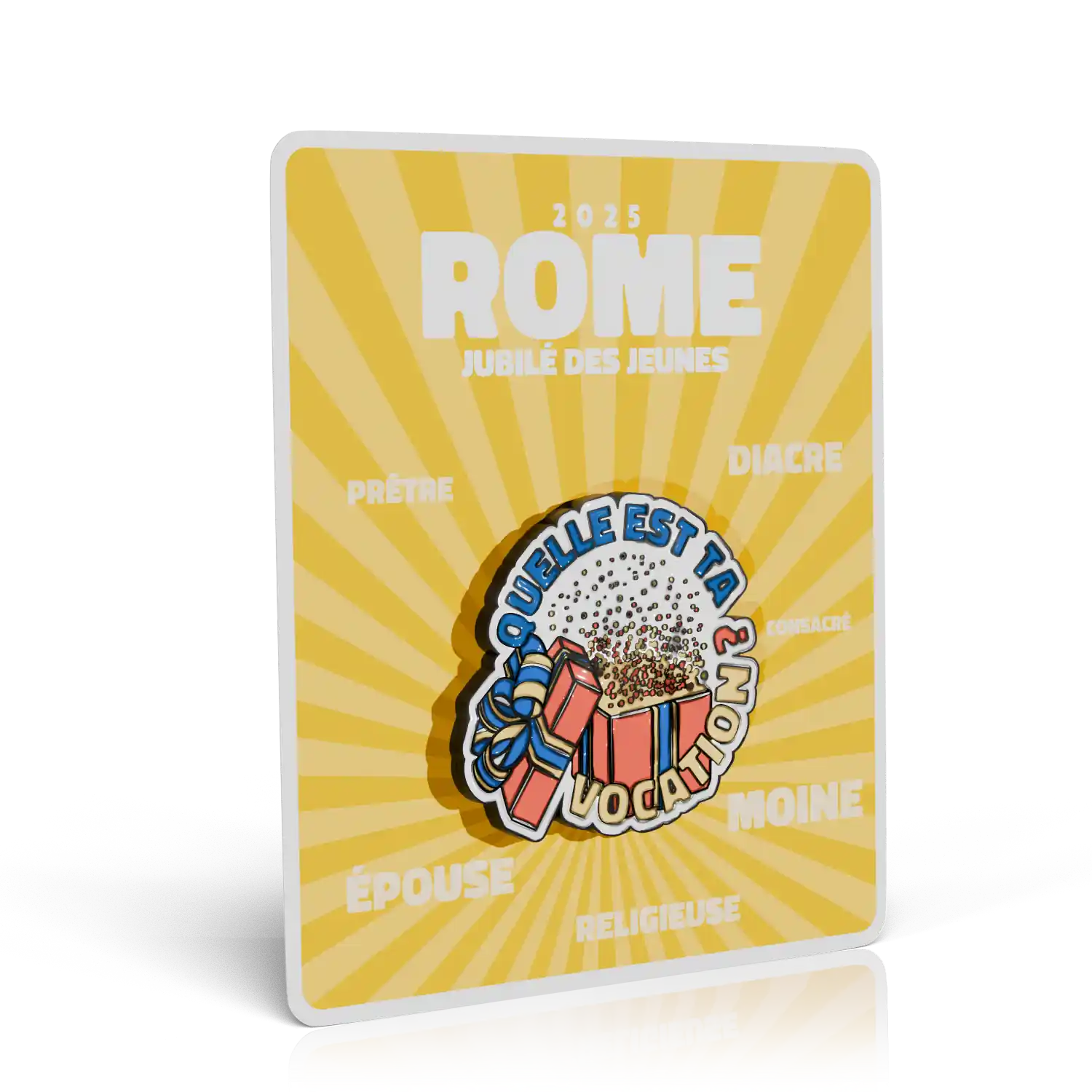 packaging pins jubilé des jeunes 2025 vocations recto