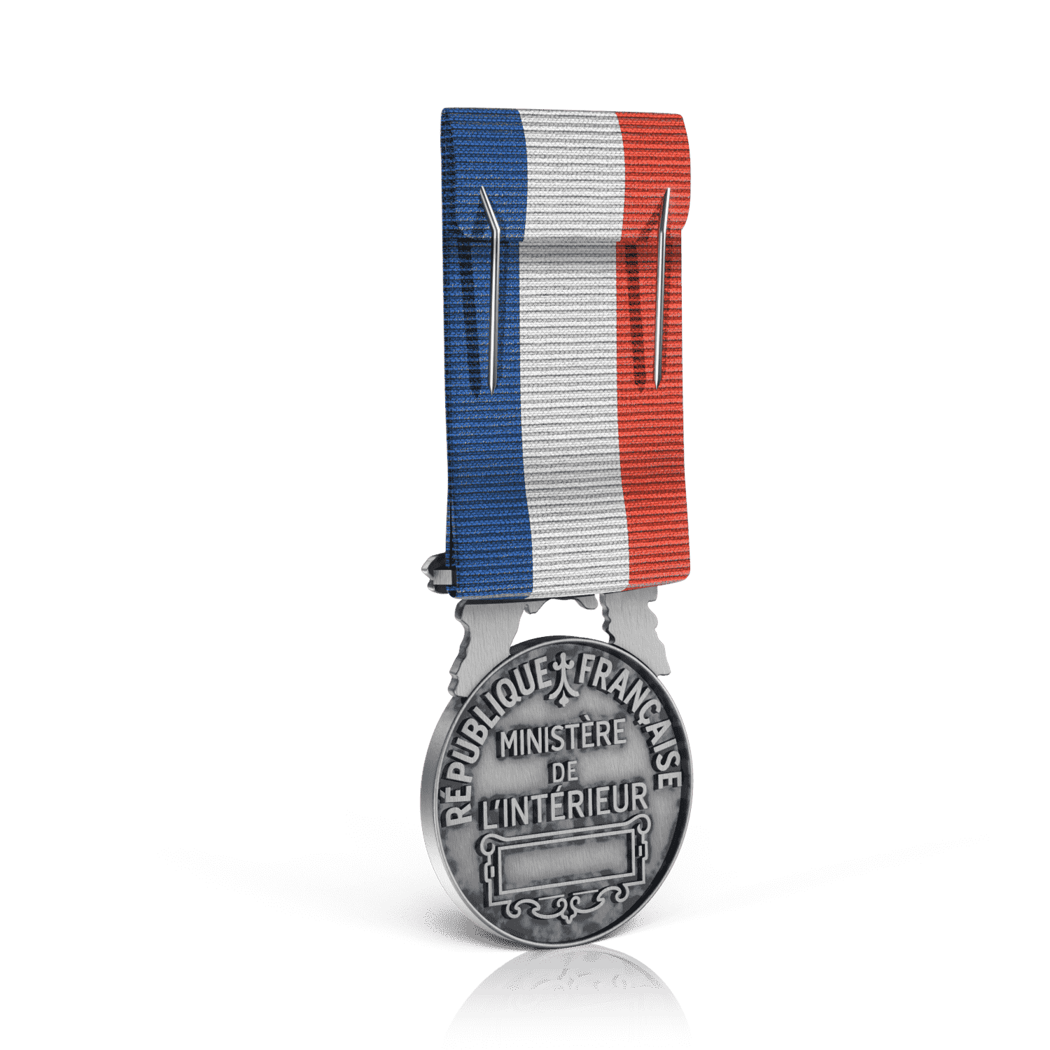 Médaille Courage et Dévouement 2ème classe, revers République française – Ministère de l’Intérieur