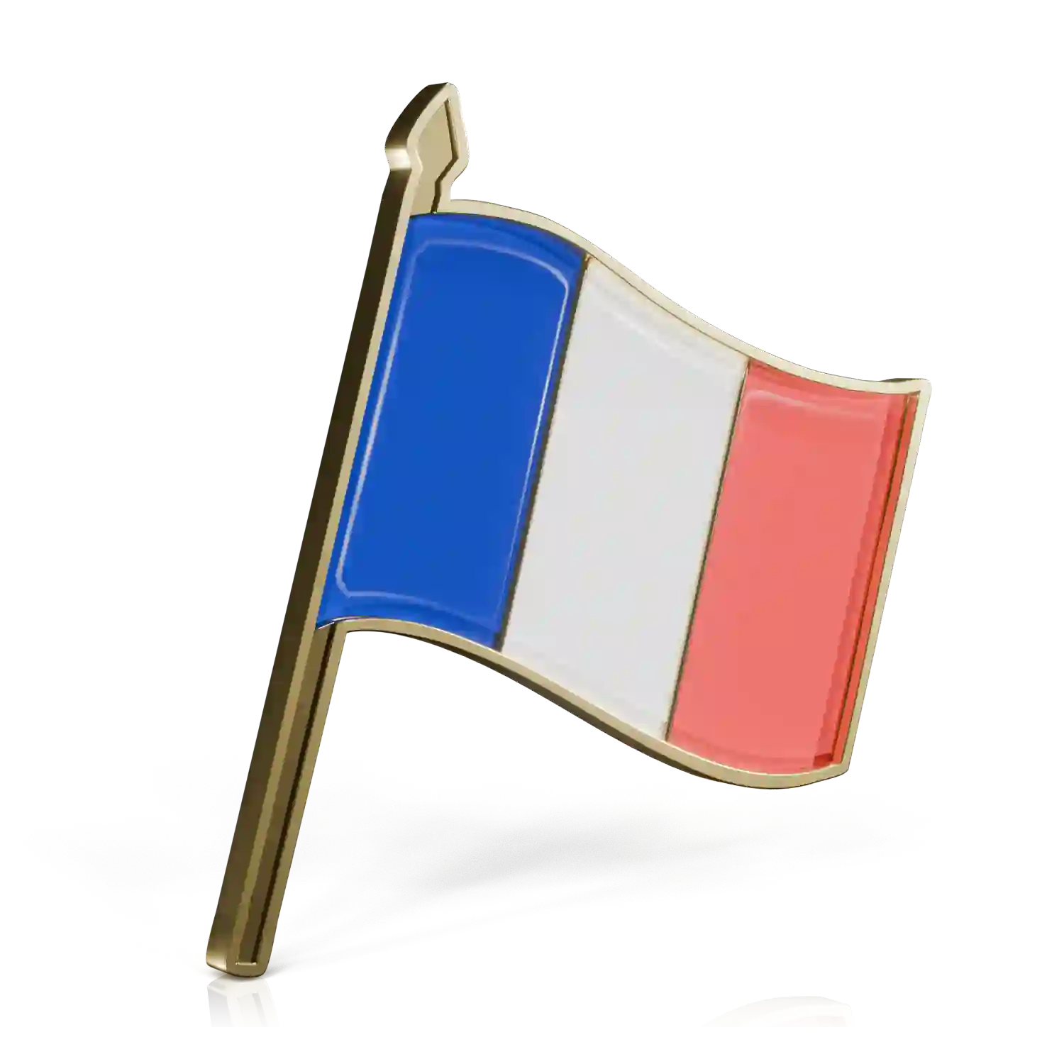 insigne laurier dorée émaillage tricolore drapeau français
