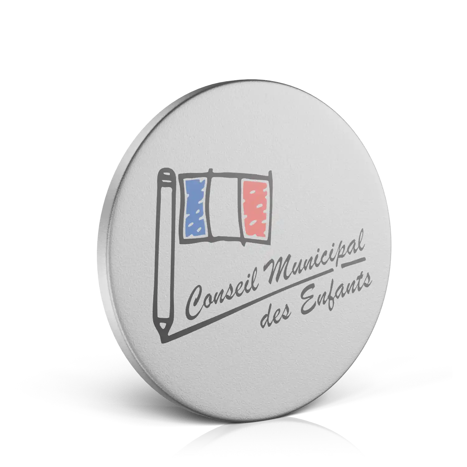insigne ronde argent conseil municipal des enfants