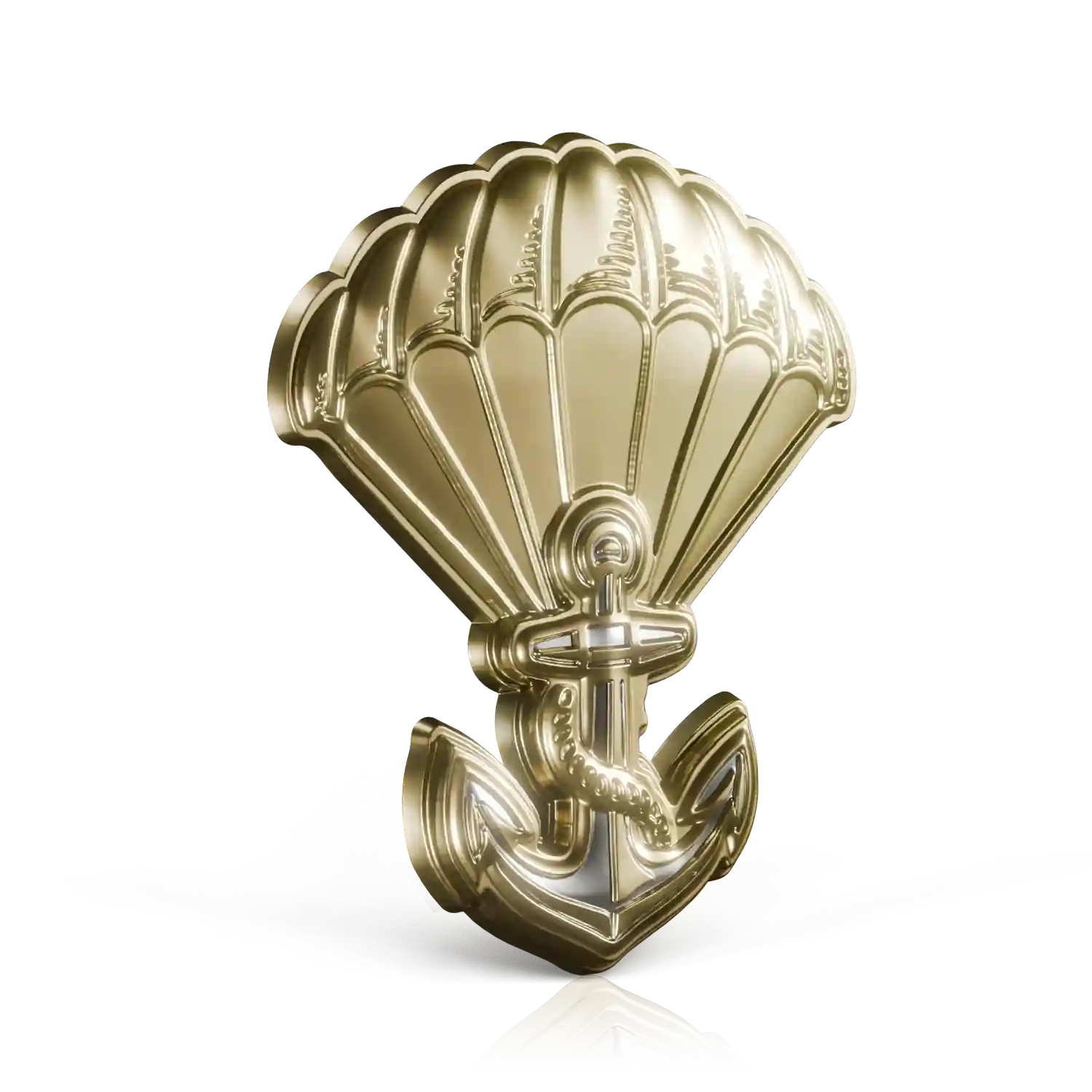 insigne militaire doré  parachutiste marine 