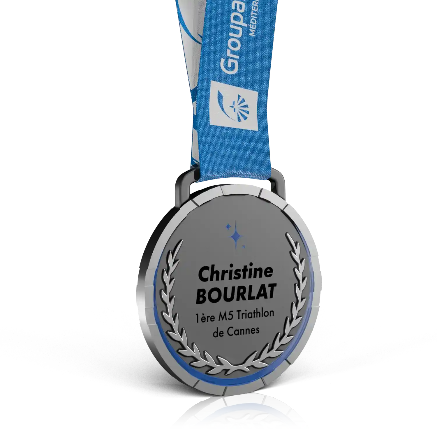 médaille métal argenté métropole sportive de nice verso