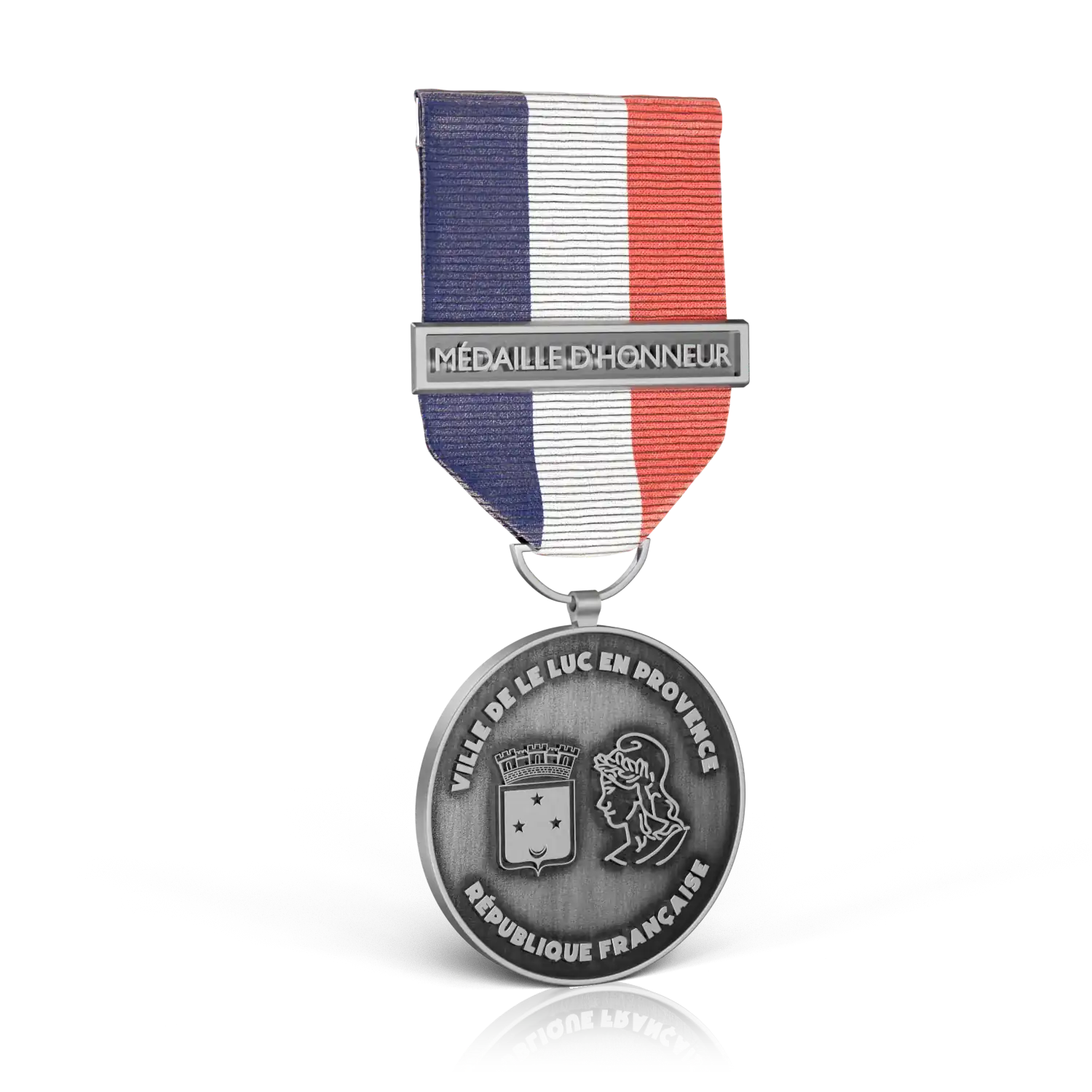médaille métal avec ruban police municipale béziers