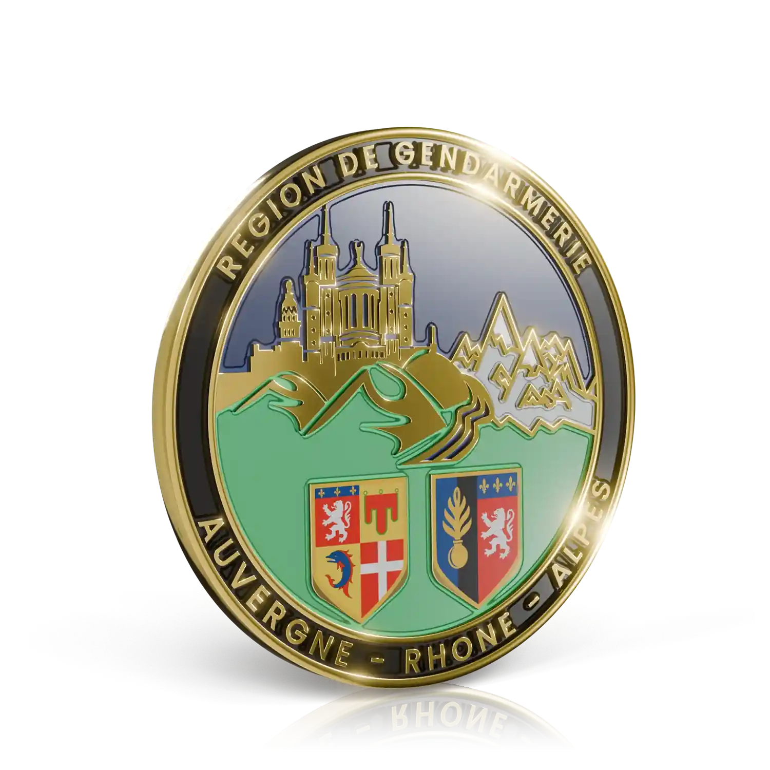médaille région de gendarmerie auvergne rhones alpes recto