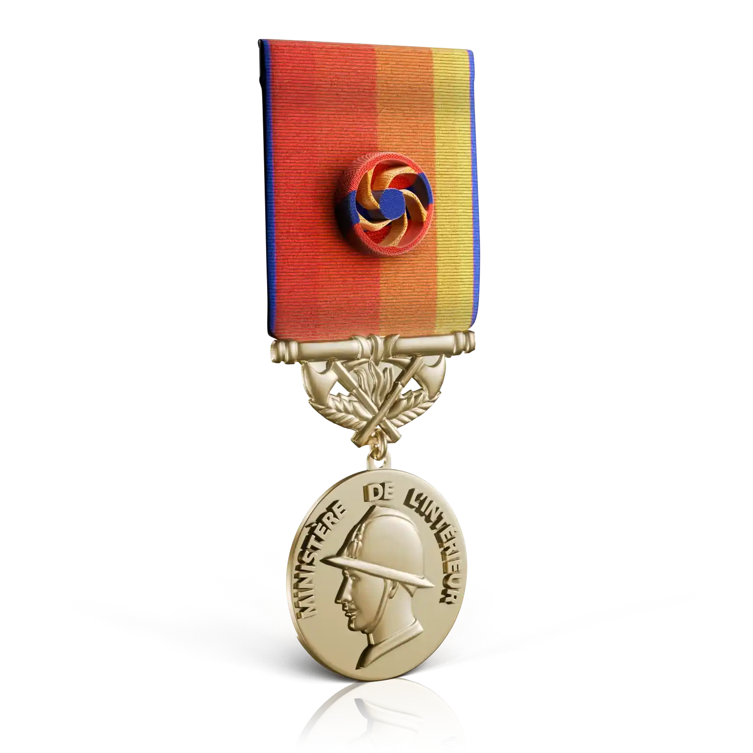 médaille sapeur pompier service exceptionnel or recto