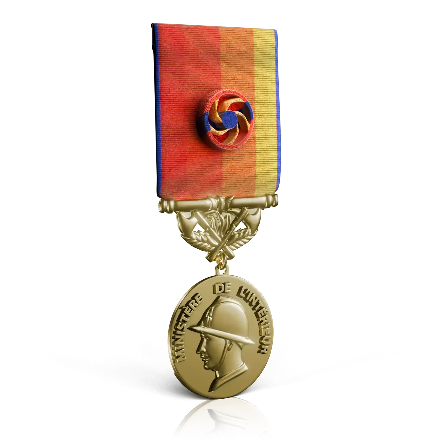 médaille sapeur pompier service exceptionnel vermeil recto