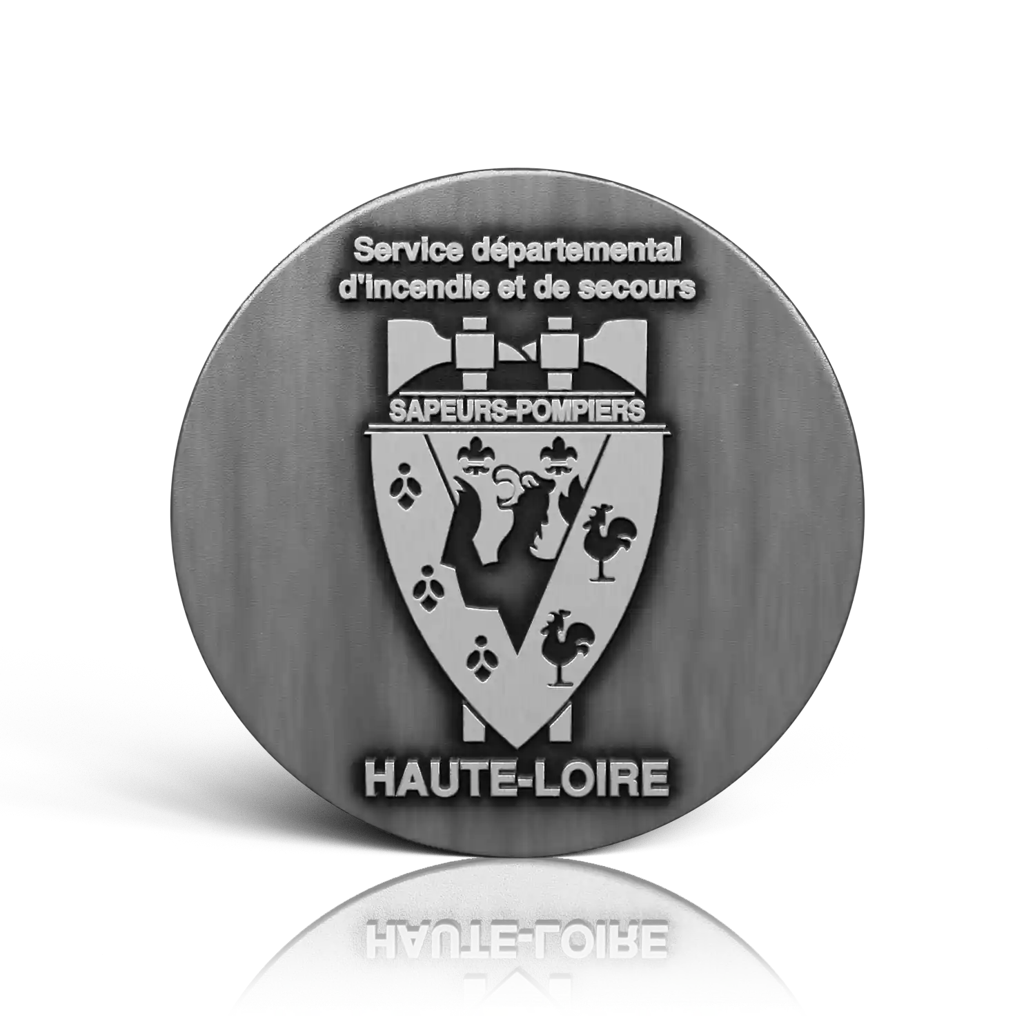 médaille métal sdis de la haute loire verso