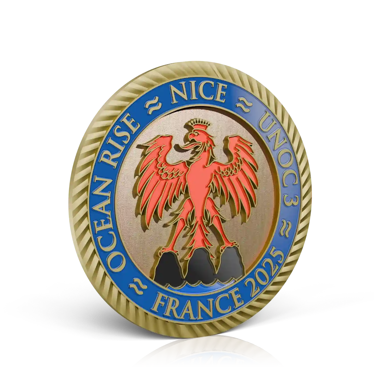 pièce dorée et émaillée recto métropole de nice