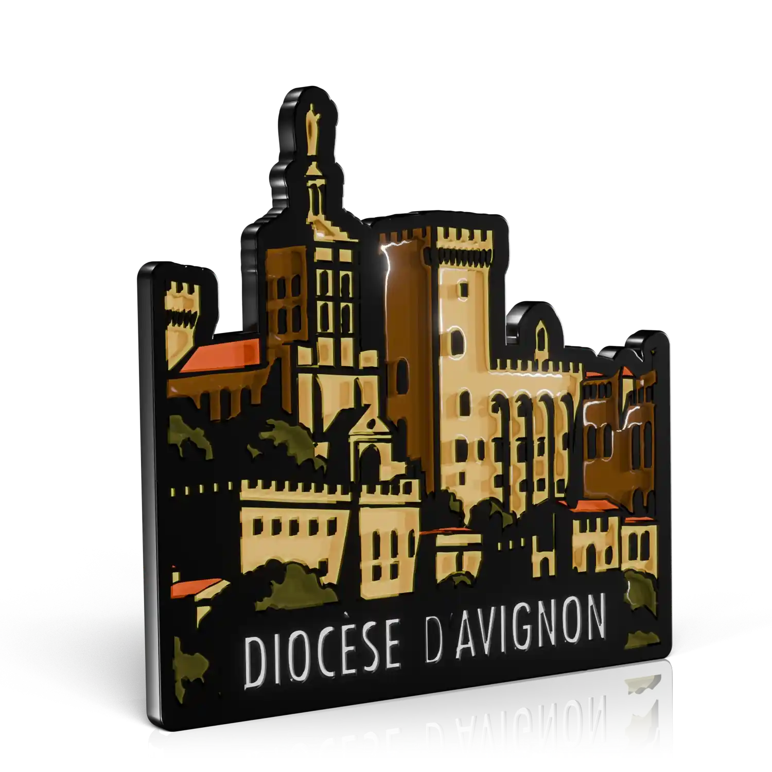 pin's métal noir émaillage diocèse d'Avignon