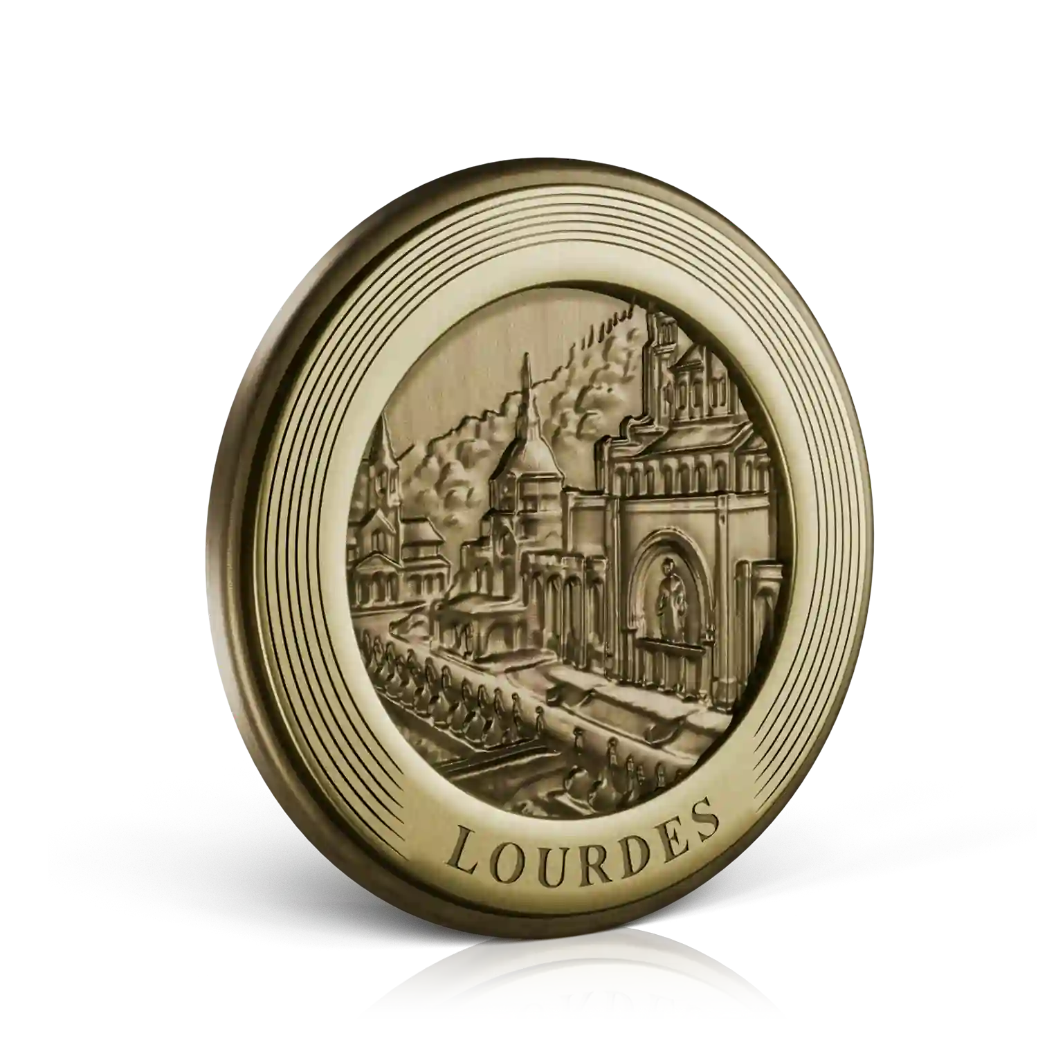 pin's doré Lourdes