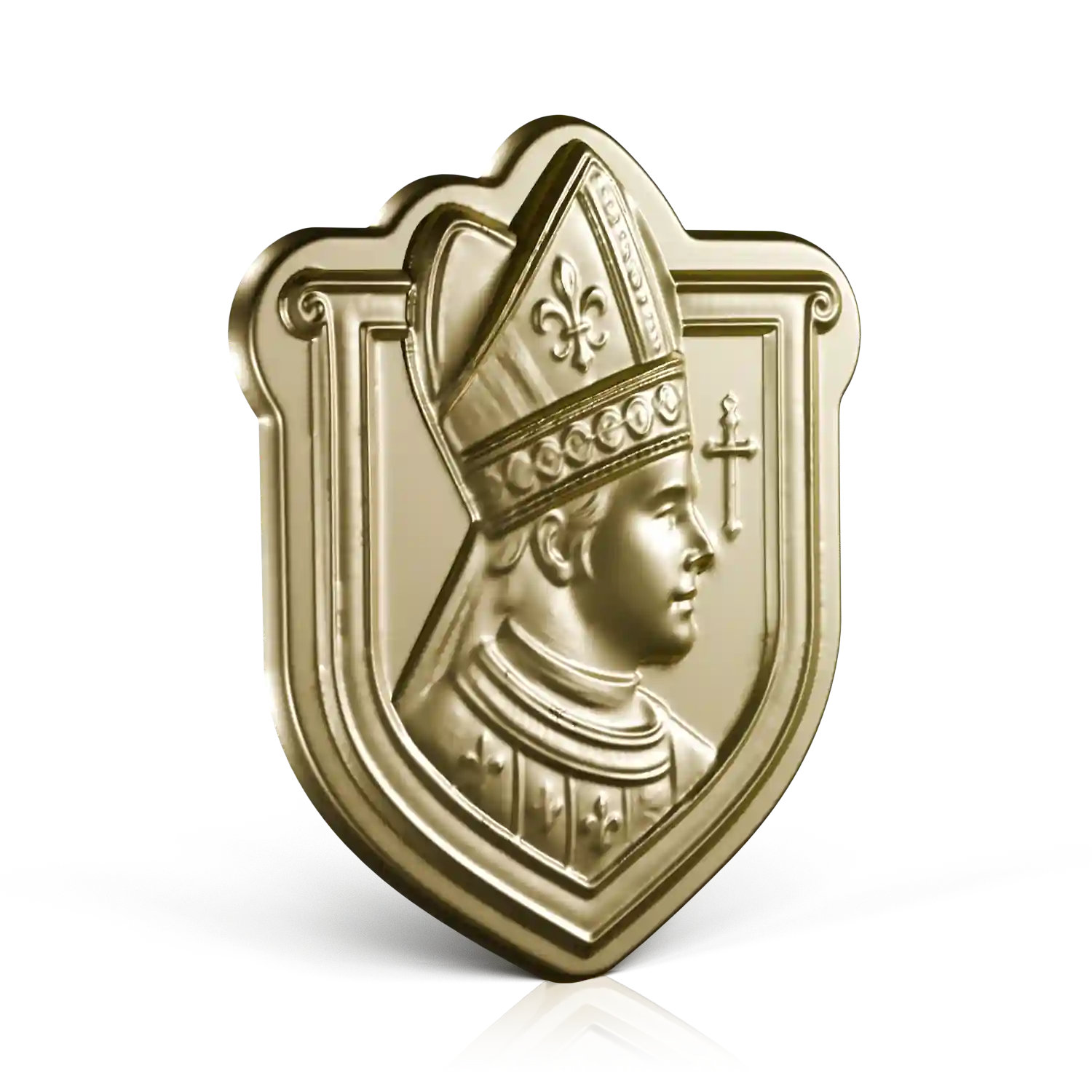 pin's doré représentant le pape