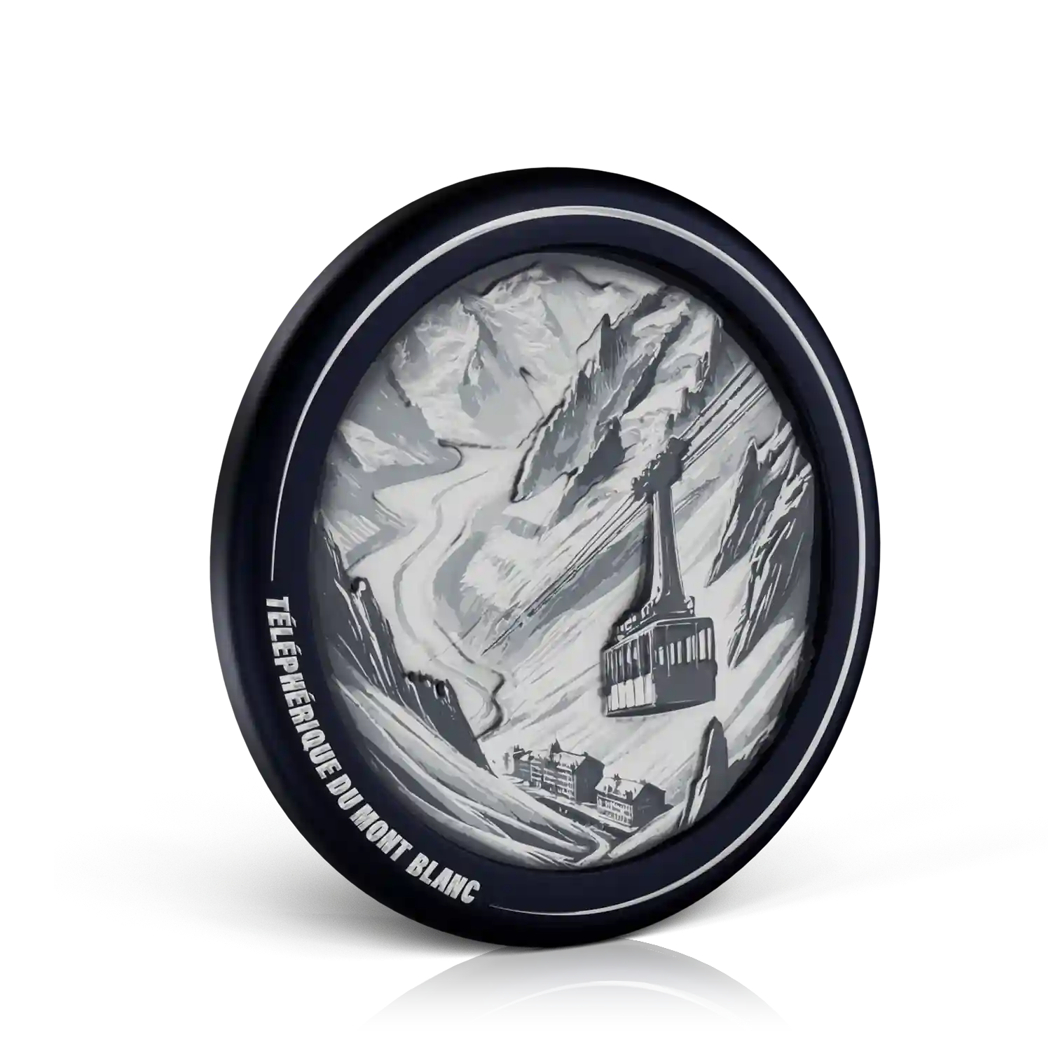 pin's argenté téléphérique du mont blanc