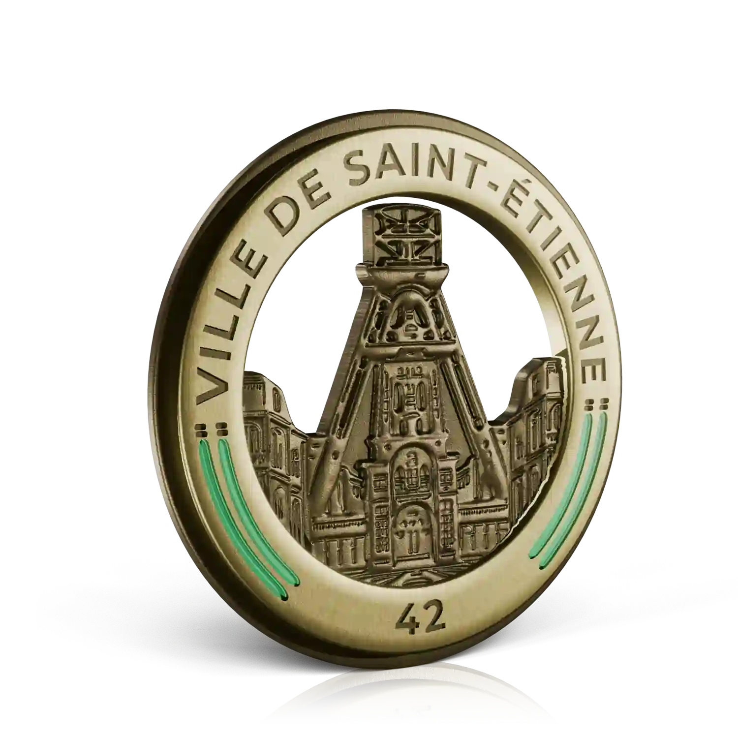 pin's doré ville de Saint Etienne