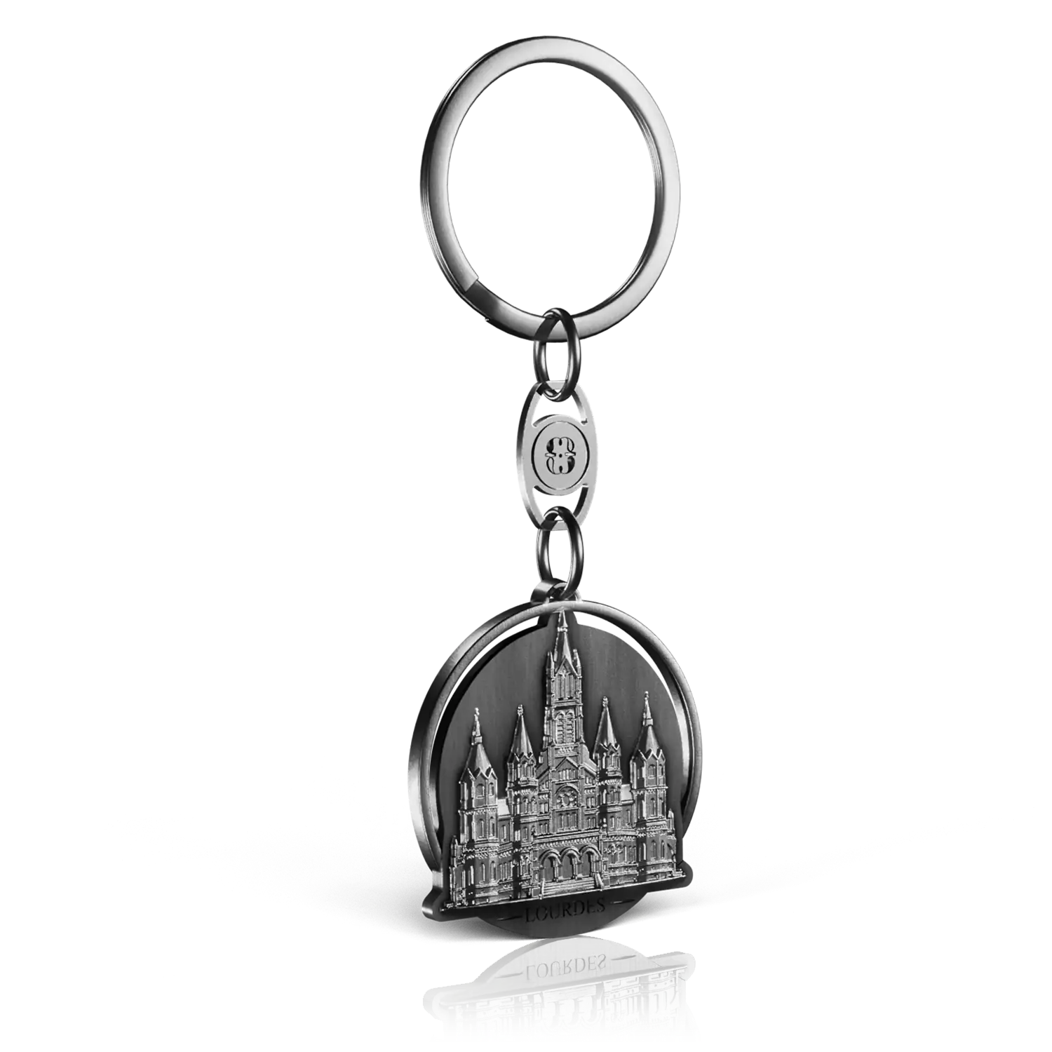 porte clé argenté lourdes