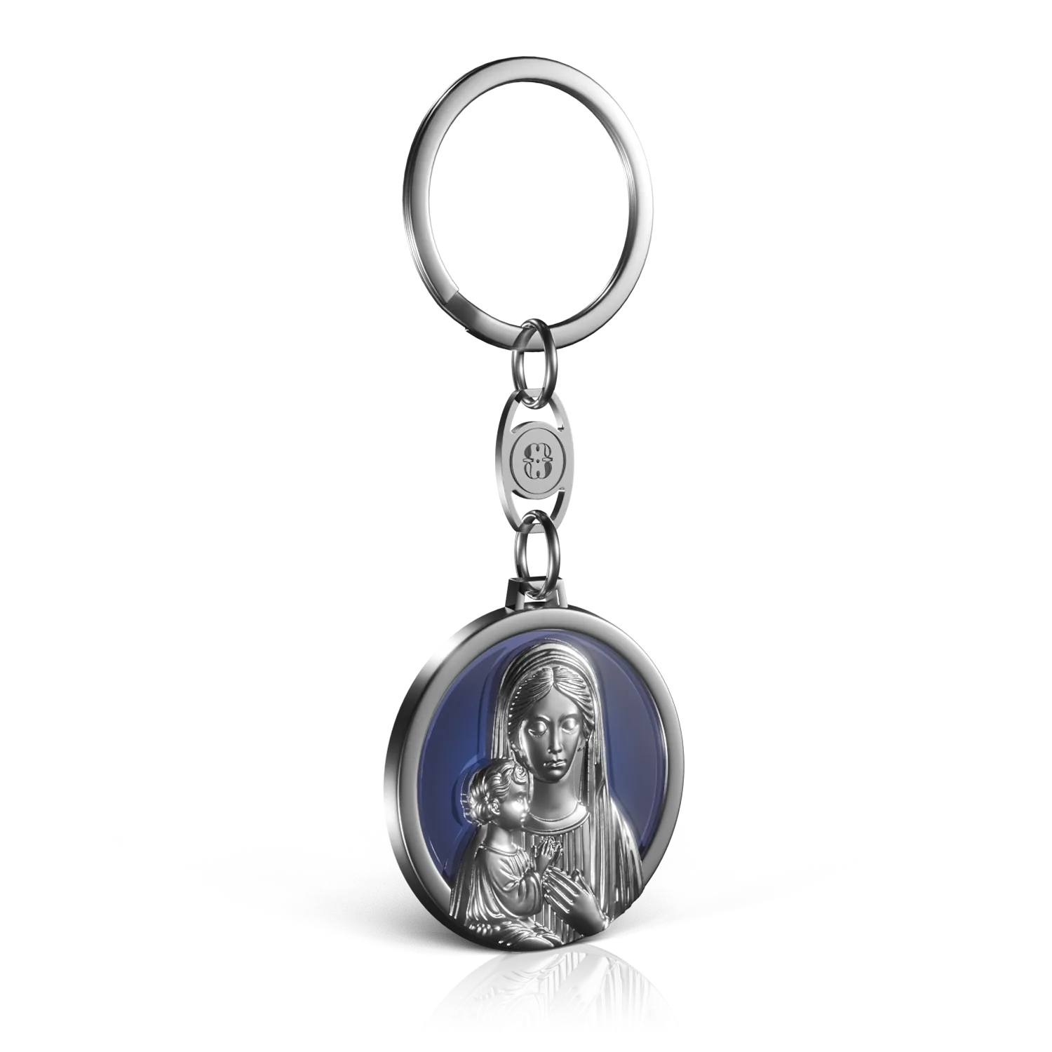 porte clé argenté vierge marie