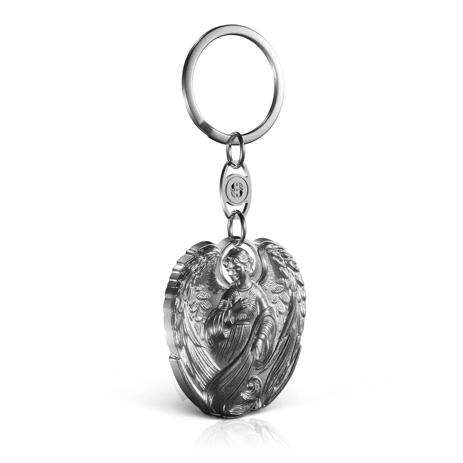 porte clé argenté ange