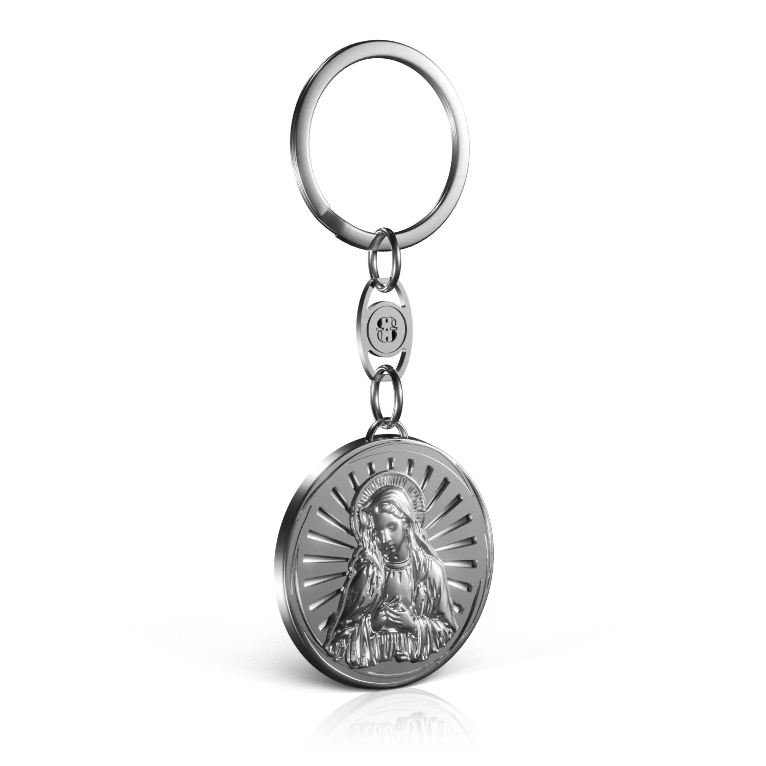 porte clé argent vierge marie